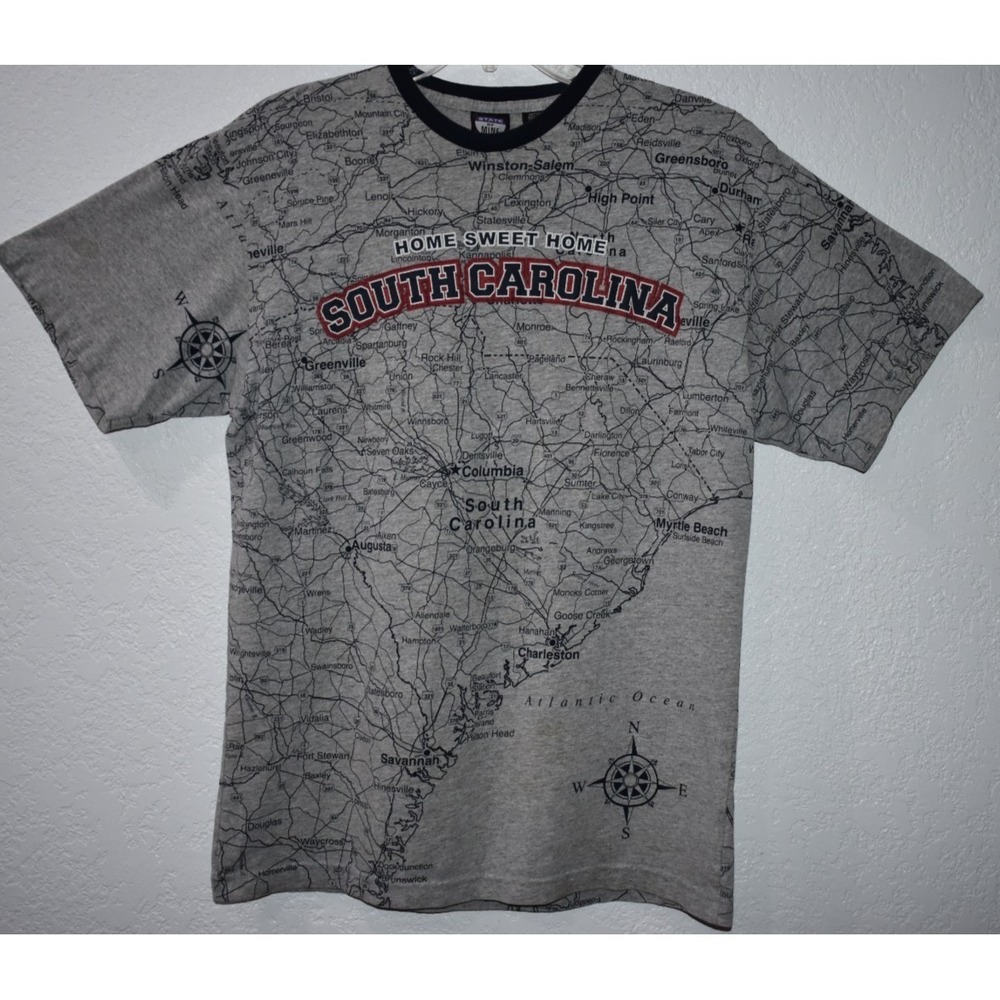 STATE OF MINE South Carolina MAP  T-Shirt Men Unisex Medium Short Slv Tee Shirt
